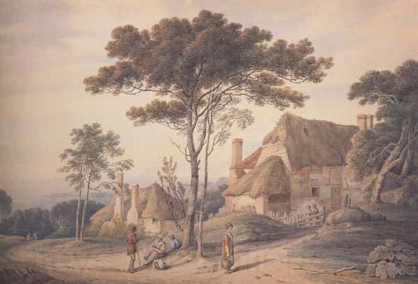 William Frederick Wells Cottages at Knockholt (mk47) Norge oil painting art